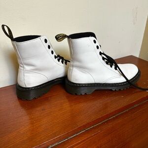 Dr. Martens White and Black Combat Boots